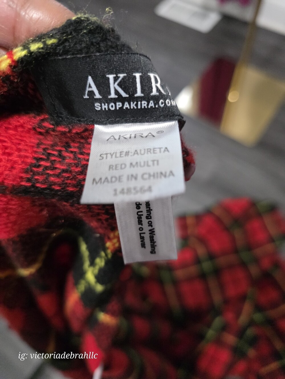 Red Multi Plaid Women's Shawl